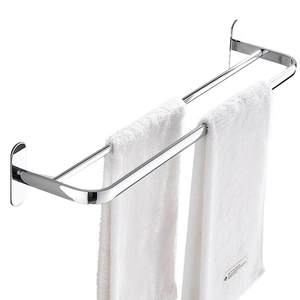 Ou Shumei Porte-serviettes mural auto-adhésif double couche en acier inoxydable de 10 m pour salle de bain - Product Image 3