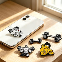 Autocollants créatifs en métal sur le thème du fitness, très demandés, cadeaux promotionnels, décoration pour téléphone et ordinateur, vente en gros personnalisée