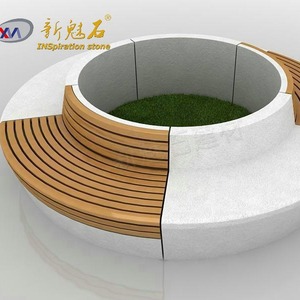Nuevo Banco Artístico de Hormigón con Diseño de Piedra Mágica, Muebles de Jardín GRC para Exteriores, Decoración de Paisajes - Product Image 3