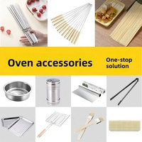 Ensemble complet d'outils pour barbecue en acier inoxydable, brosse en bambou, aiguille de cuisson, gants de nettoyage, papier d'aluminium, papier absorbant l'huile, emballage
