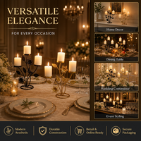 Candélabre en métal multi-têtes créatif pour dîner romantique aux chandelles, idéal pour les fêtes et la décoration de festival