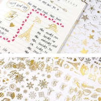 Autocollant estampage or cachet de la poste lettre étoiles décoration manuel Journal Journal DIY décoratif dorure téléphone autocollant