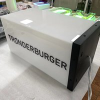 Boîte à lumière LED en acrylique à cinq faces double face personnalisée, enseignes en acrylique pour l'affichage du logo d'entreprise, pour le bureau et l'utilisation en magasin en extérieur