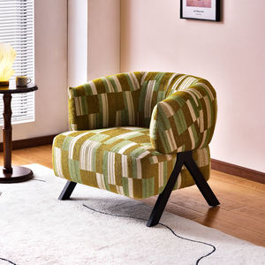 Sillón nórdico moderno de lujo de madera maciza con tapicería de tela-Sofá de ocio <span class=keywords><strong>para</strong></span> dormitorio y sala de estar - Product Image 4