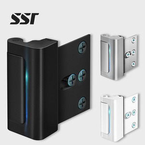 Cerradura de Puerta Reforzada Antirrobo de Aleación de Aluminio sin Llave para Seguridad del Hogar SSR, con Tope de 3 Pulgadas y Distancia entre Ejes de 50 mm, Negro/Blanco - Product Image 1