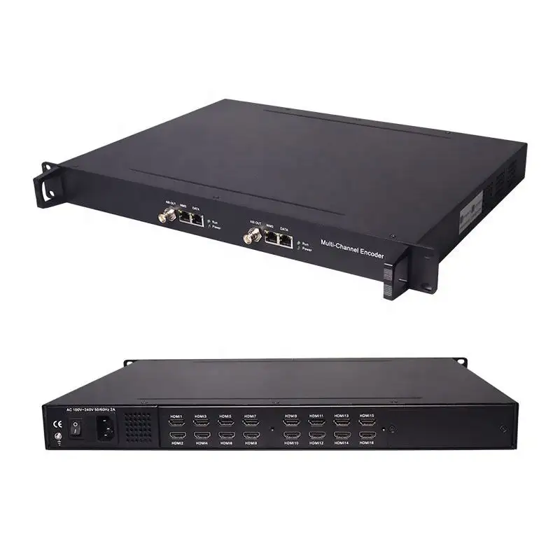 8 16 24 saluran input Digital TV Headend Audio Video CATV HD Encoder dengan IP ASI Output