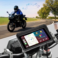 Podofo Écran intelligent pour moto 5 pouces, navigation GPS sans fil CarPlay Android Auto, dispositif TPMS avec bouton physique pour les livreurs