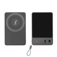 Popular Banco de Energía Portátil OEM de 15W con Carga Rápida Inalámbrica Tipo-C, 10000mAh, Magnético, con Pantalla LED y Soporte