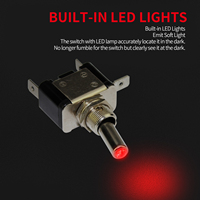 Interrupteur à bascule lumineux à LED rouge 12V SPST 3 broches 2 positions ON-OFF 20A robuste pour bateau et voiture, certifié CE