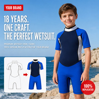Traje de Neopreno Personalizado de 2mm con Manga Corta y Pierna Corta, Cierre Trasero y Costuras Planas para Niños, Ideal para Natación y Surf