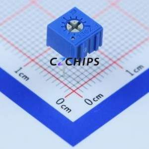 ตัวต้านทานแบบปรับได้/โพเทนชิโอมิเตอร์ผ่านชิ้นส่วนรู (THT)-3P, ตัวต้านทาน7x6.6มม. 10% 500mW 100ppm/℃ - Product Image 1