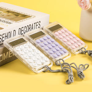 Mini calculatrice à 12 chiffres avec lanière mini calculatrice scientifique bouton calculatrice de poche à piles - Product Image 5