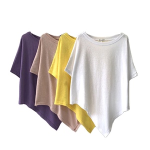 New Arrivals Women Casual Print Solid Color Cut Out Tees Top for Women - Product Image 1