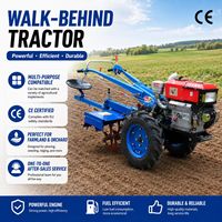 Tracteur agricole multifonctionnel 2RM à moteur diesel 12 CV avec siège, motoculteur rotatif et cultivateur, mini-tracteur haute performance