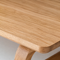 Support d'ordinateur portable en bois de chêne, support ergonomique pour ordinateur avec pieds courbes uniques, organisateur de rangement de bureau pour la maison et le bureau