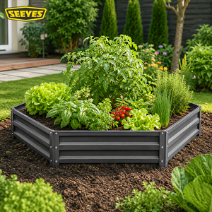 Jardinière Modulaire Surélevée en Métal Galvanisé Gris Australien Antirouille Sans Fond Conforme RoHS – Prix Usine - Product Image 1
