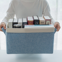 Boîte de rangement pliable pour bureau 27L, boîte de rangement en plastique multifonctionnelle pour le bureau et la maison