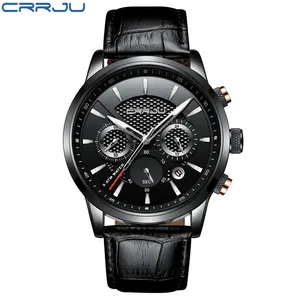 Nuovi Orologi da Uomo alla Moda CRRJU 2212 <span class=keywords><strong>L</strong></span>, Orologi da Polso Analogici al Quarzo, Impermeabili 30M, Cronografo Sportivo con Data, Cinturino in Pelle - Product Image 2