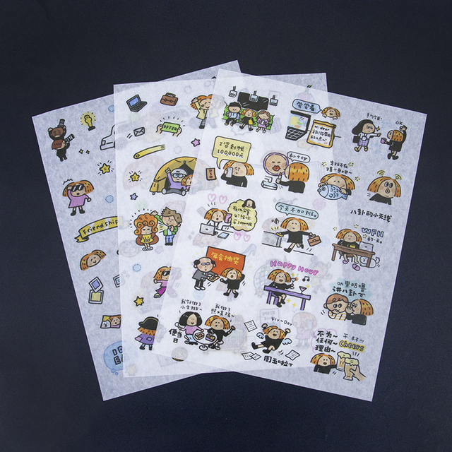 Custom Kids Print Die Cut Phone Cartoon Stickers Sheet Anime Mobile Promotional Cute Vinyl Label Stickers