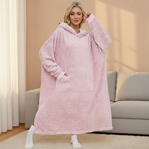 PJGGZ <strong>Snuggy</strong> Hooded <strong>Blanket</strong> for Adults Wearable Hoodie for Women &amp; Men 100% Polyester Warm Cozy with Giant Pocket - Product Image 1