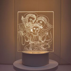 Lampu Tidur Kreatif Lampu Malam Usb Ilusi 3D Bunda Maria Yesus Kristen - Product Image 6