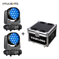Projecteur de scène à tête mobile 19x15W Beam RGBW 4-en-1 LED Bee Eye Zoom Wash, contrôlé DMX, pour DJ et spectacles nocturnes, équipement d'éclairage