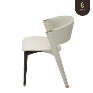 Elefante Luxury Dining Room Seating Furniture Modern Upholstered Design Quality Wood and Leather Dining Chairs