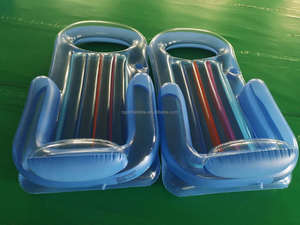 Balsa flotante inflable para piscina, salón <span class=keywords><strong>con</strong></span> respaldo y portavasos, superventas - Product Image 3