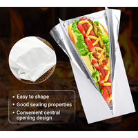 Sac à emporter en kraft doublé de papier aluminium anti-graisse imprimé sur mesure pour l'emballage de poulet frit, de hot-dogs et de barbecue