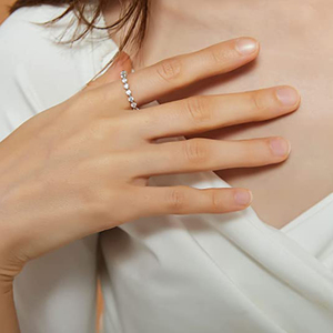 Anillos de Boda CANNER de 2 mm con Circonita Cúbica, Anillos de Compromiso Apilables de Eternidad Completa, Plata de Ley S925 - Product Image 4