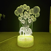 Ensemble cadeau de bureau pour chambre d'enfant, lampe à LED 3D à illusion optique, petite, multicolore, avec panneau ABS, mode tactile, base de support, veilleuse pour la maison