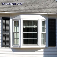 Fenêtres à baie en aluminium à double vitrage de conception moderne Rogenilan, vitrage trempé extérieur, fenêtre à simple battant pour maisons