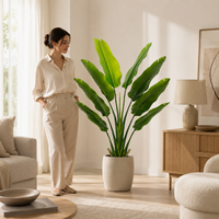 Arbre artificiel Strelitzia, toucher réel, paradis des oiseaux, haute qualité PE, 140 cm, 4,5 pieds, résistant aux UV, écologique, ignifuge, luxe