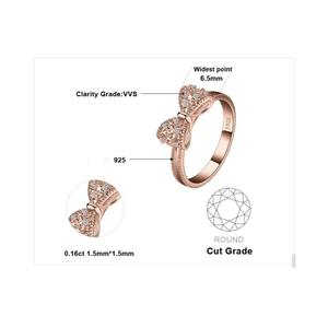 Prachtige Creatieve Stapelbare Trouwring Ringen Zirkonia Belofte Ringen Roségouden Eenvoudige Zirkoon Strik Knoopring Voor Vrouwen - Product Image 3