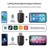 Adaptateur sans fil 2-en-1 USB CarPlay et Android Auto avec Bluetooth 5.0, compatible universel, Plug & Play