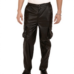 ELYSIAN INDUSTRIES <b>Men</b> <b>Leather</b> <b>Pants</b> Casual Straight Fit Mid Waist High-quality Daily Wear Classic Winter Zipper Fly Midweight - Product Image 5