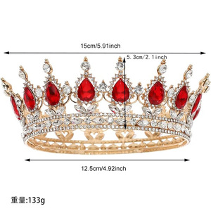 Corona Redonda Brillante de Alta Calidad para Novia, Novedad para Bodas, Graduaciones, Decoración de Pasteles para San Valentín y Año Nuevo - Product Image 2