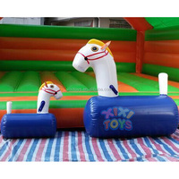 XIXI TOYS Piste de course de chevaux de poney Derby gonflable à 4 voies pour événement de carnaval