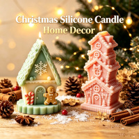 Moule en silicone 3D en forme de maison en pain d'épices pour bougies, facile à démouler pour la fabrication de bougies DIY, décoration de Noël pour la maison, personnalisation du logo disponible