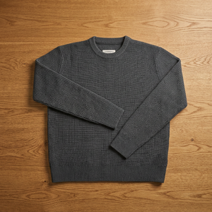 Pull en tricot uni pour homme, manches longues, coupe classique, vêtements d'hiver, laine/nylon, col rond, style motif 3D - Product Image 2