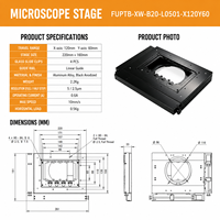 FUPTB-XW-B20-L0501-X120Y60 Low Noise Operation Durable High Precision Motorized XY Stage Electric Vertical Microscope 1 Year