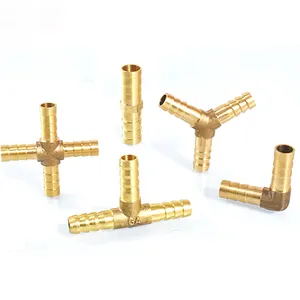 黄铜倒钩管件2 3 4路连接器，用于4毫米5毫米6毫米8毫米10毫米12毫米16毫米19毫米软管铜塔水管配件
