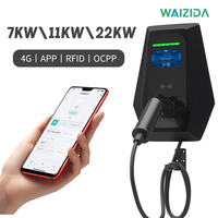 Estación de Carga de Pared WAIZIDA Modelo B CE 11kW 2026, Conector Tipo 2 y Alta Potencia Trifásica para Uso Residencial y Comercial