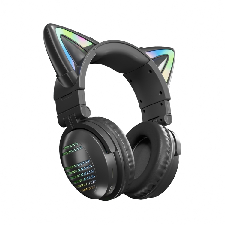Cat Ear LED Headphones - Wireless Gaming with Low Latency