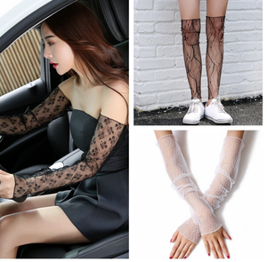 Dual-Use Summer Anti-UV Silk Fabric Gloves Breathable and <b>Sexy</b> with Ice Sleeves and <b>Socks</b> for Ladies - Product Image 4