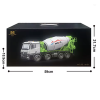 Camion malaxeur télécommandé Huina 1537 1:14 RTR en métal 2.4G 12CH avec effets lumineux et sonores, modèle fini, jouet avec chargeur