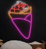 Enseigne néon personnalisée sur le thème de la crème glacée, enseigne néon LED, signalétique néon, enseigne néon flexible, enseigne lumineuse néon, enseigne néon avec logo, enseigne néon flexible