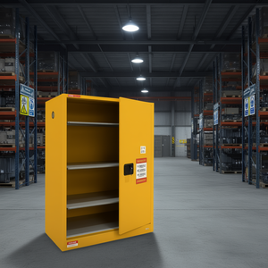 Armoire de stockage de liquides inflammables Vevor, 30 gallons, en acier laminé à froid, peinte, avec étagère réglable pour le stockage de produits chimiques - Product Image 2