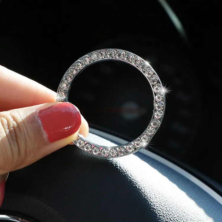 car start switch button decorative diamond car auto rhinestone ring decorative circle cover