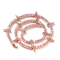 Hip Hop Bling Bling Panthère Noire Même Style Coloré Zircon Collier Huile Goutte À Goutte D'huile Bijoux 5mm Tennis Chaîne En Laiton Clavicule Chaîne